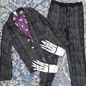 Jack Skellington Suit- Large Child(blazer, Pants and Gloves) Halloween Costume